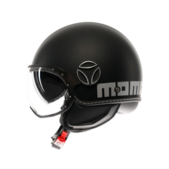 MOMODESIGN FGTR EVO NERO OPACO / ARGENTO - CASCO JET CON DOPPIA VISIERA E2206