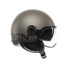 MOMODESIGN FGTR EVO TITANIO OPACO / NERO - CASCO JET CON DOPPIA VISIERA E2206
