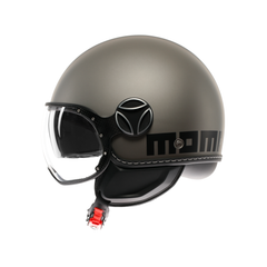 MOMODESIGN FGTR EVO TITANIO OPACO / NERO - CASCO JET CON DOPPIA VISIERA E2206