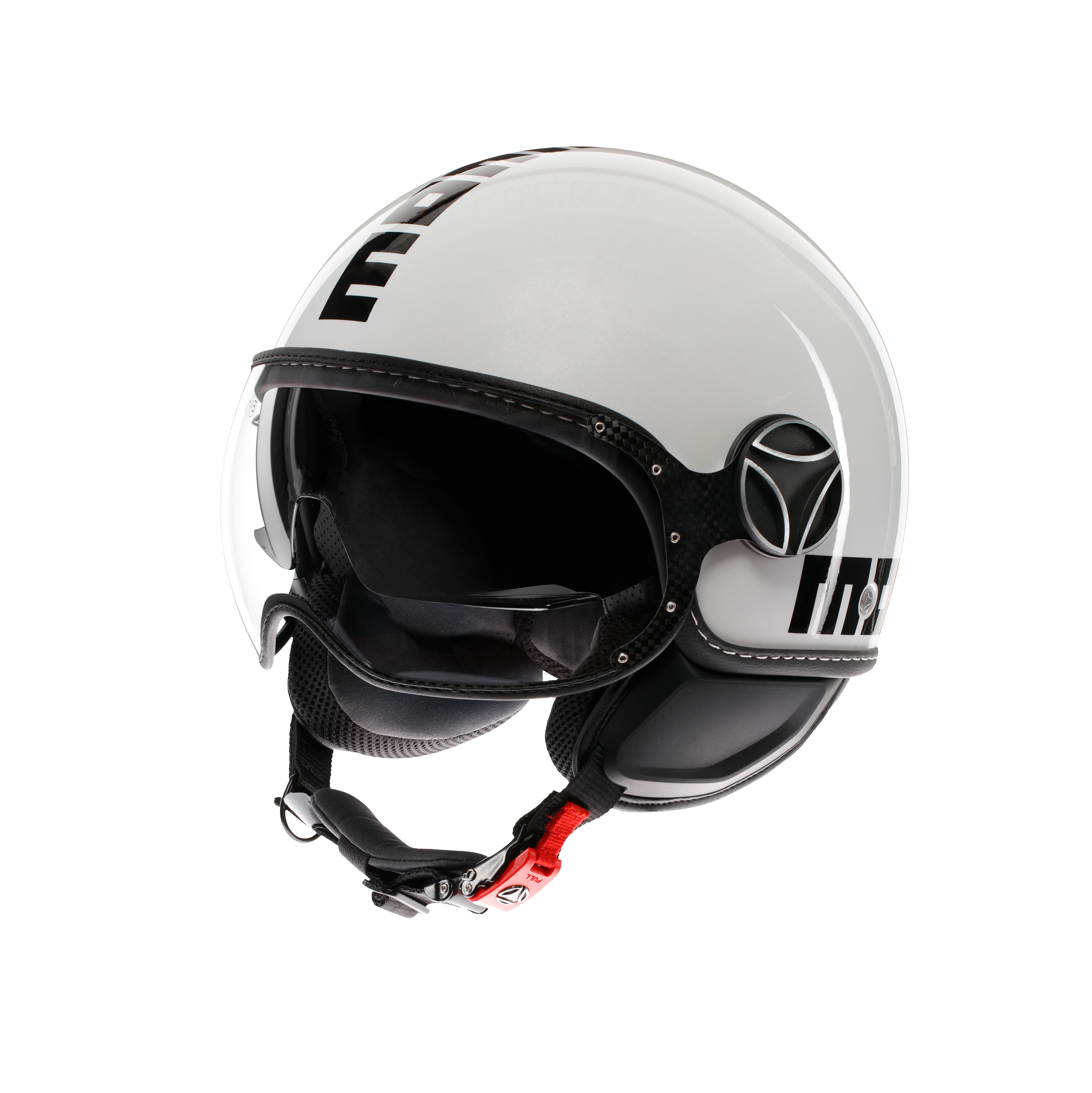 MOMODESIGN FGTR EVO BIANCO QUARZO LUCIDO / NERO - CASCO JET CON DOPPIA VISIERA E2206