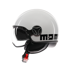 MOMODESIGN FGTR EVO BIANCO QUARZO LUCIDO / NERO - CASCO JET CON DOPPIA VISIERA E2206