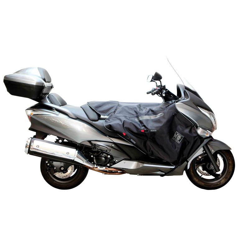 Coprigambe Termoscud®, un coprigambe impermeabile con fodera termica. In uso su scooter. Di TUCANO URBANO.