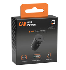 Car Usb Power, caricabatteria 1 porta Usb C - PD - 30W - 12/24V