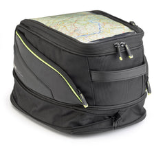Borsa Serbatoio Easy-T 131, una borsa estensibile 20-26L. Colore nero, con piping riflettente. Di Givi.
