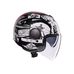 Casco Moto Jet AGV Eteres History Matt Black/White/Red