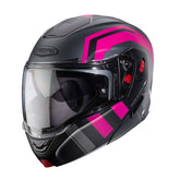 Casco Modulare CABERG Horus X Helmet Road - Matt Gun Metal/Fuchsia/Black