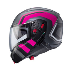 Casco Modulare CABERG Horus X Helmet Road - Matt Gun Metal/Fuchsia/Black