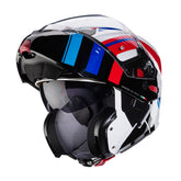 Casco Modulare CABERG Horus X Helmet Road - White/Black/Red/Blue Gloss