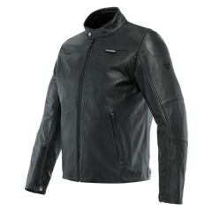 Giacca Moto in Pelle con Protezioni Dainese Mike 3 Nero