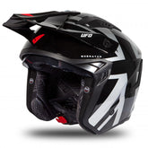 Casco UFO Sheratan Jet HE184 Black/Grey/Red