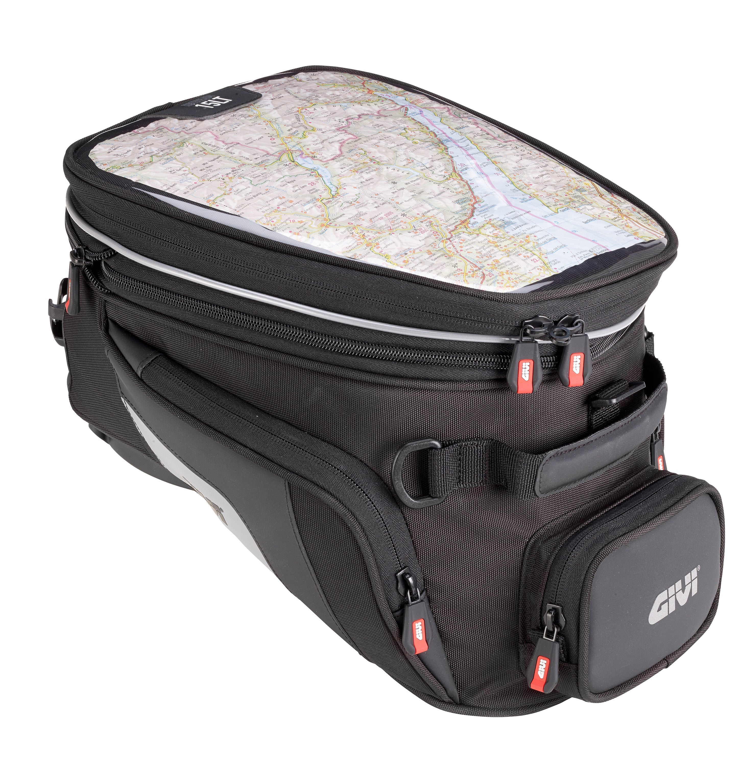 Borsa da serbatoio Xstream 320, un borsa in poliestere nera. Ideale per Honda e Kawasaki. Di Givi.