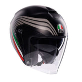 Casco Moto Jet Irides AGV E2206 Bologna Matt Black/Tricolore