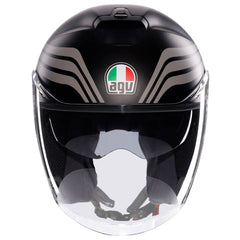 Casco Moto Jet Irides AGV E2206 Bologna Matt Black/Tricolore