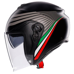Casco Moto Jet Irides AGV E2206 Bologna Matt Black/Tricolore