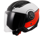 OF616 AIRFLOW II Casco Moto Jet - Bianco Rosso Nero Opaco