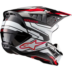 Casco Cross Alpinestars SM5 Action 2 Nero Bianco Rosso Lucido