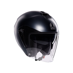 Casco Moto Jet Irides AGV E2206 Davao Black/Grey/Yellow Fluo