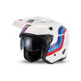 Casco Cross Jet Sheratan UFO HE13002WT Bianco/Rosso/Blu