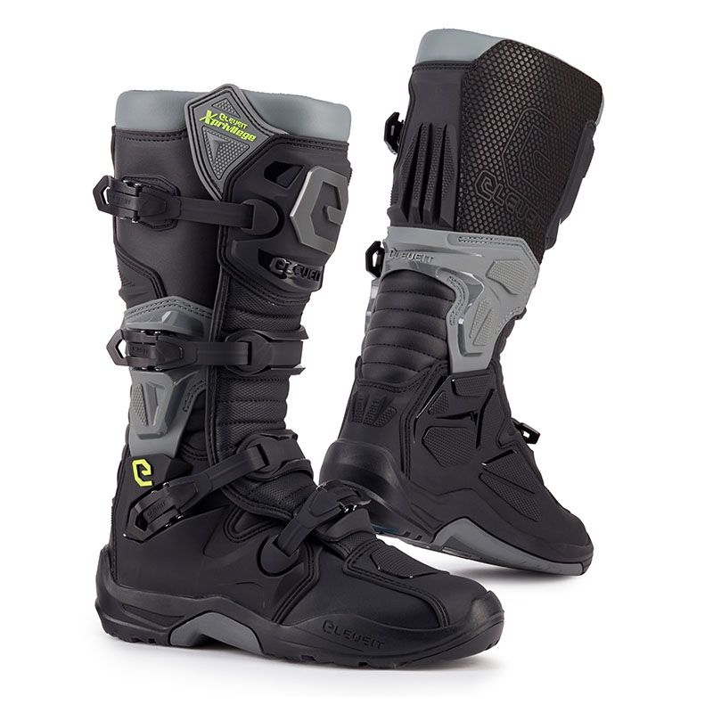 ELEVEIT MOTOBOOTS, stivali off-road con suola antiscivolo. Colore antracite nero.