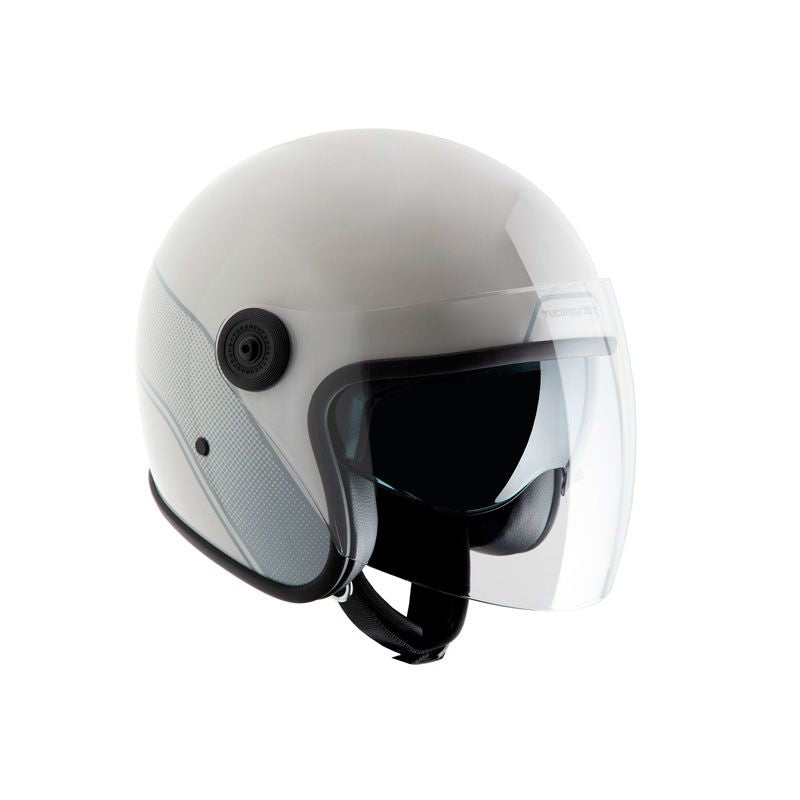 Casco jet in Fiberglass, con doppia visiera