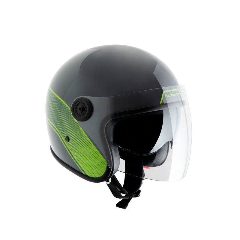 Casco jet in Fiberglass, con doppia visiera