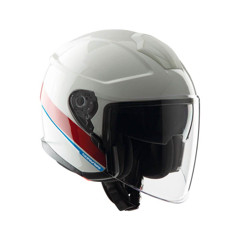 Casco jet in policarbonato, con doppia visiera e ventilazione Clima Sy stem