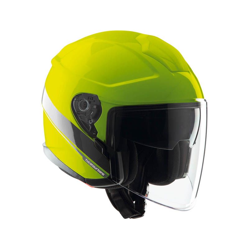 Casco jet in policarbonato, con doppia visiera e ventilazione Clima Sy stem