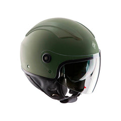 Casco demi-jet in policarbonato, con doppia visiera e cover copri-aera zione Dynamic Flow