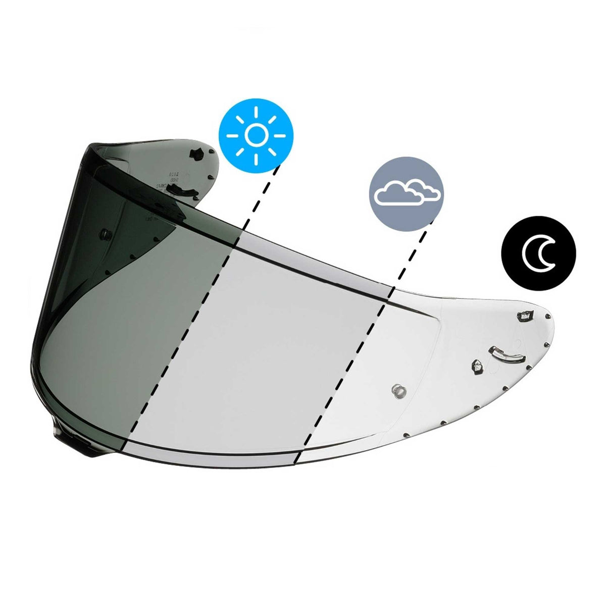 Visiera Auto-Oscurante per NXR 2 Shoei CWR-F2 Fotocromatica