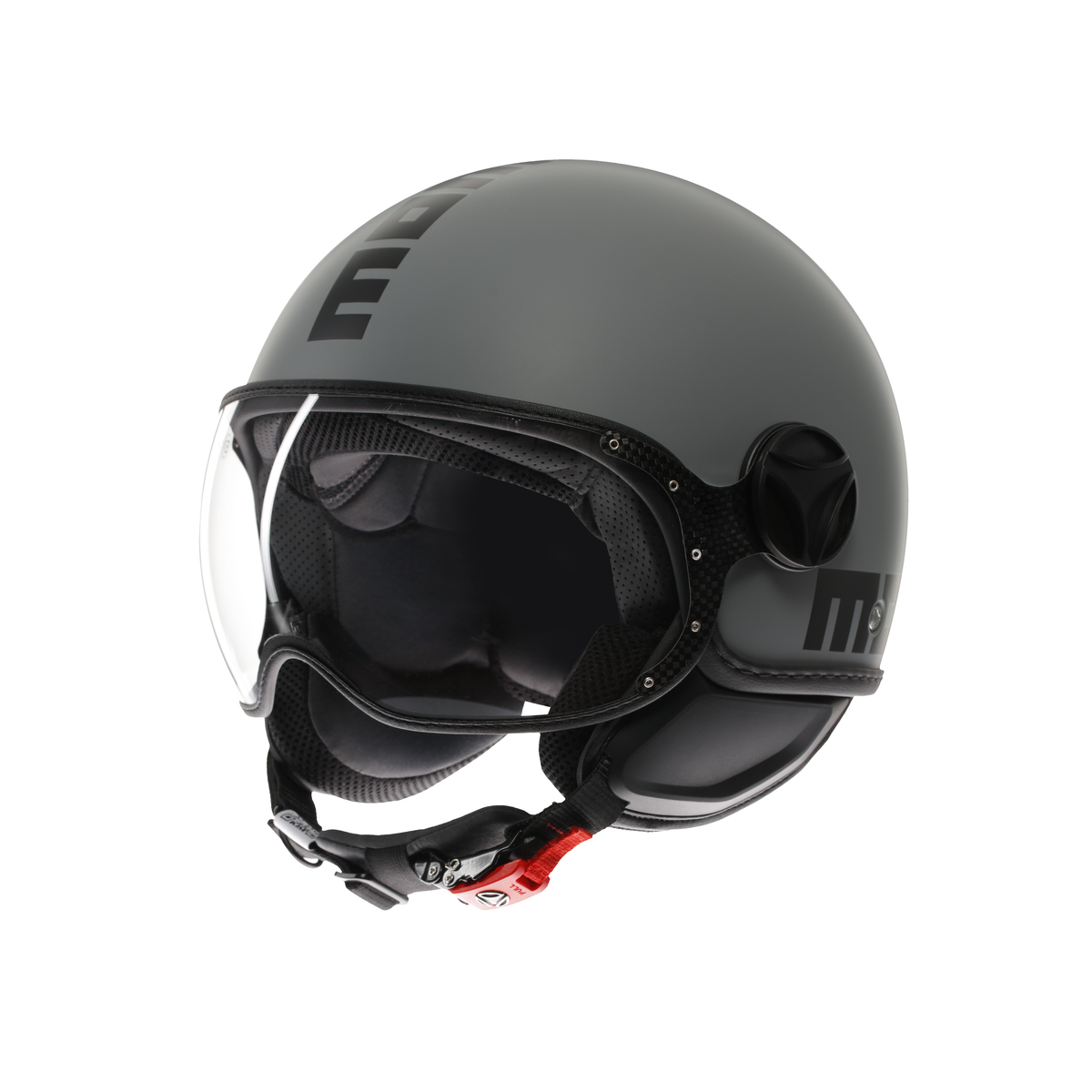 MOMODESIGN FGTR CLASSIC NERO OPACO / BIANCO - CASCO JET CON VISIERA E2206