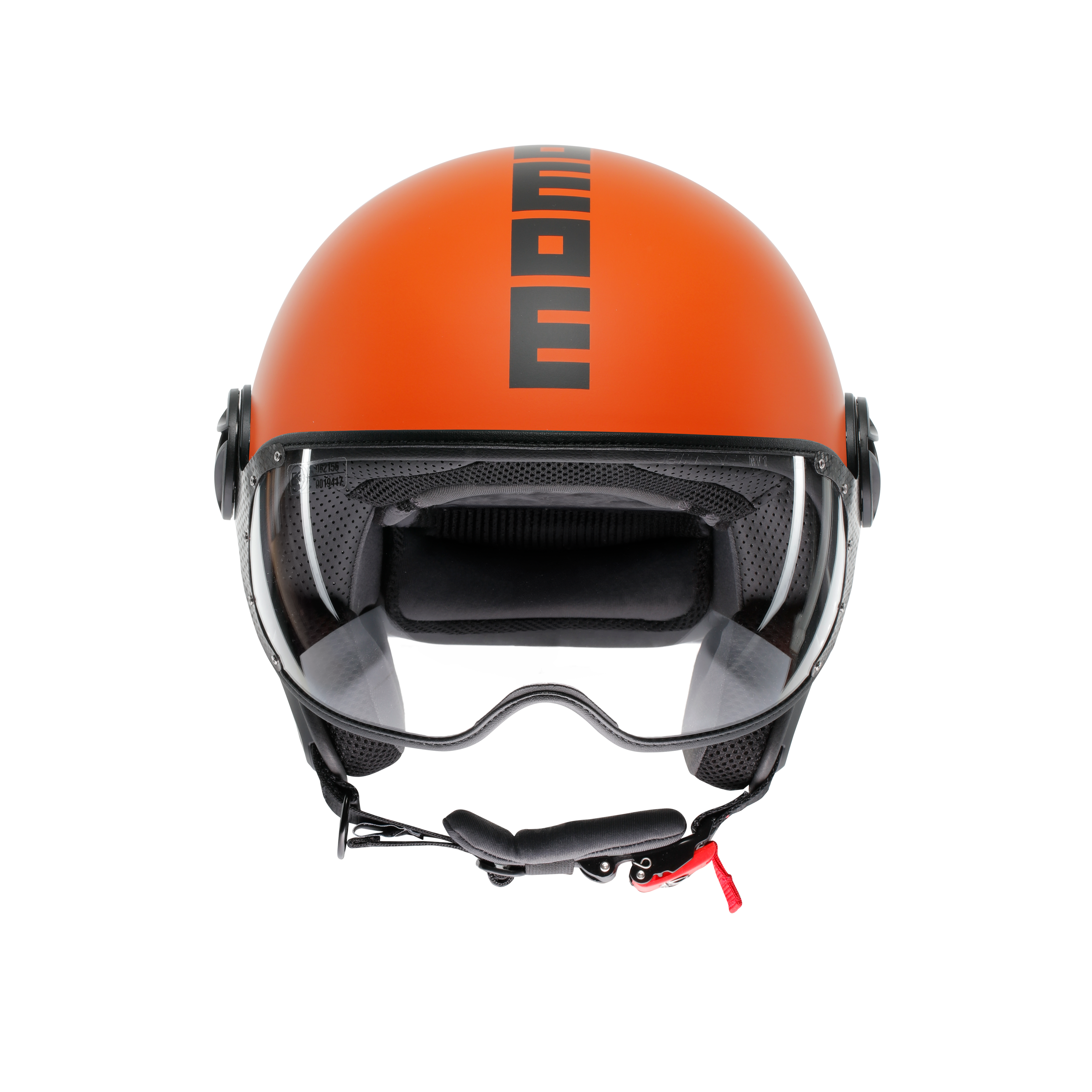MOMODESIGN FGTR CLASSIC ARANCIONE OPACO / NERO - CASCO JET CON VISIERA E2206
