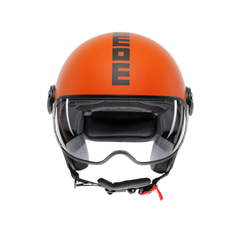 MOMODESIGN FGTR CLASSIC ARANCIONE OPACO / NERO - CASCO JET CON VISIERA E2206