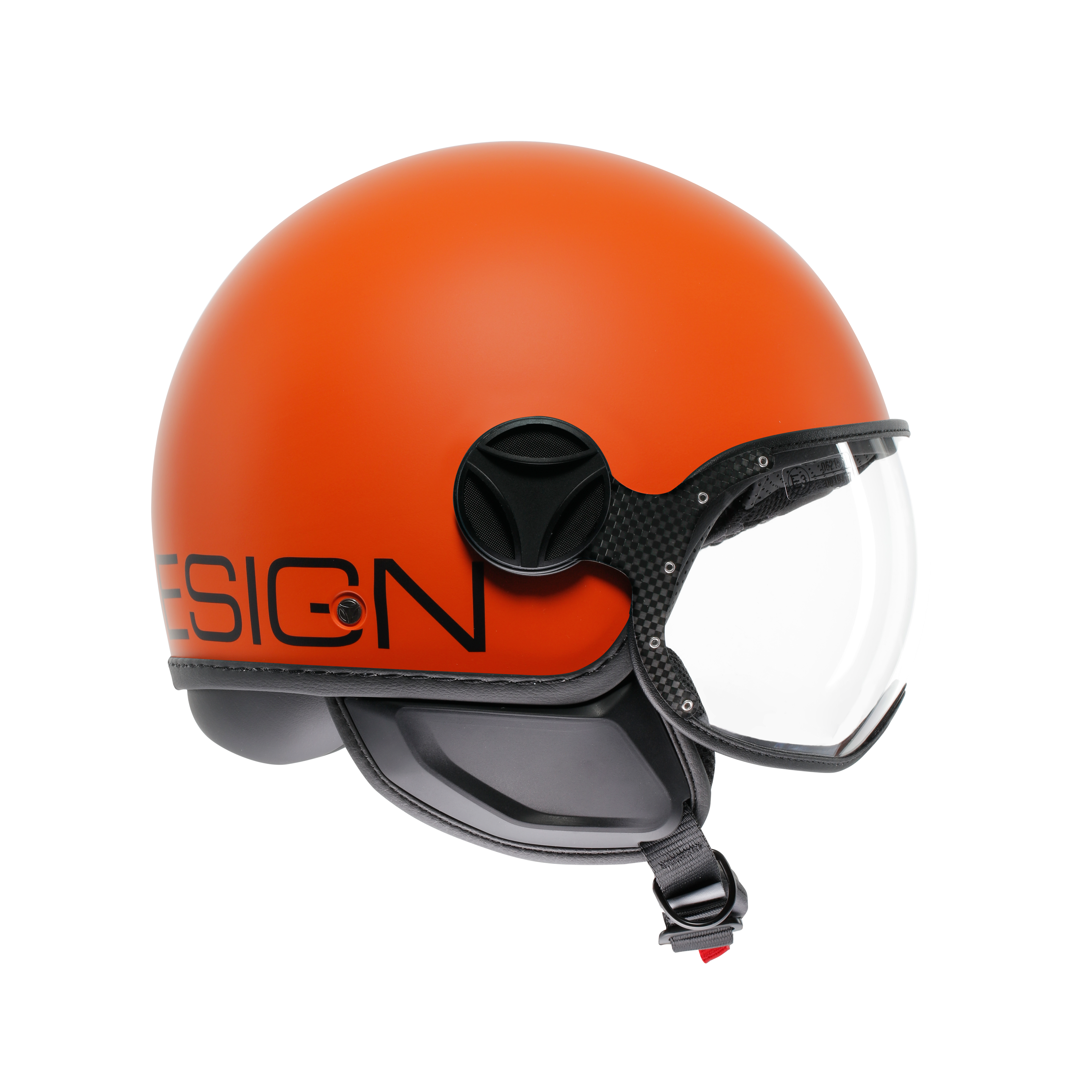MOMODESIGN FGTR CLASSIC ARANCIONE OPACO / NERO - CASCO JET CON VISIERA E2206