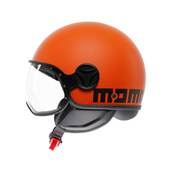 MOMODESIGN FGTR CLASSIC ARANCIONE OPACO / NERO - CASCO JET CON VISIERA E2206