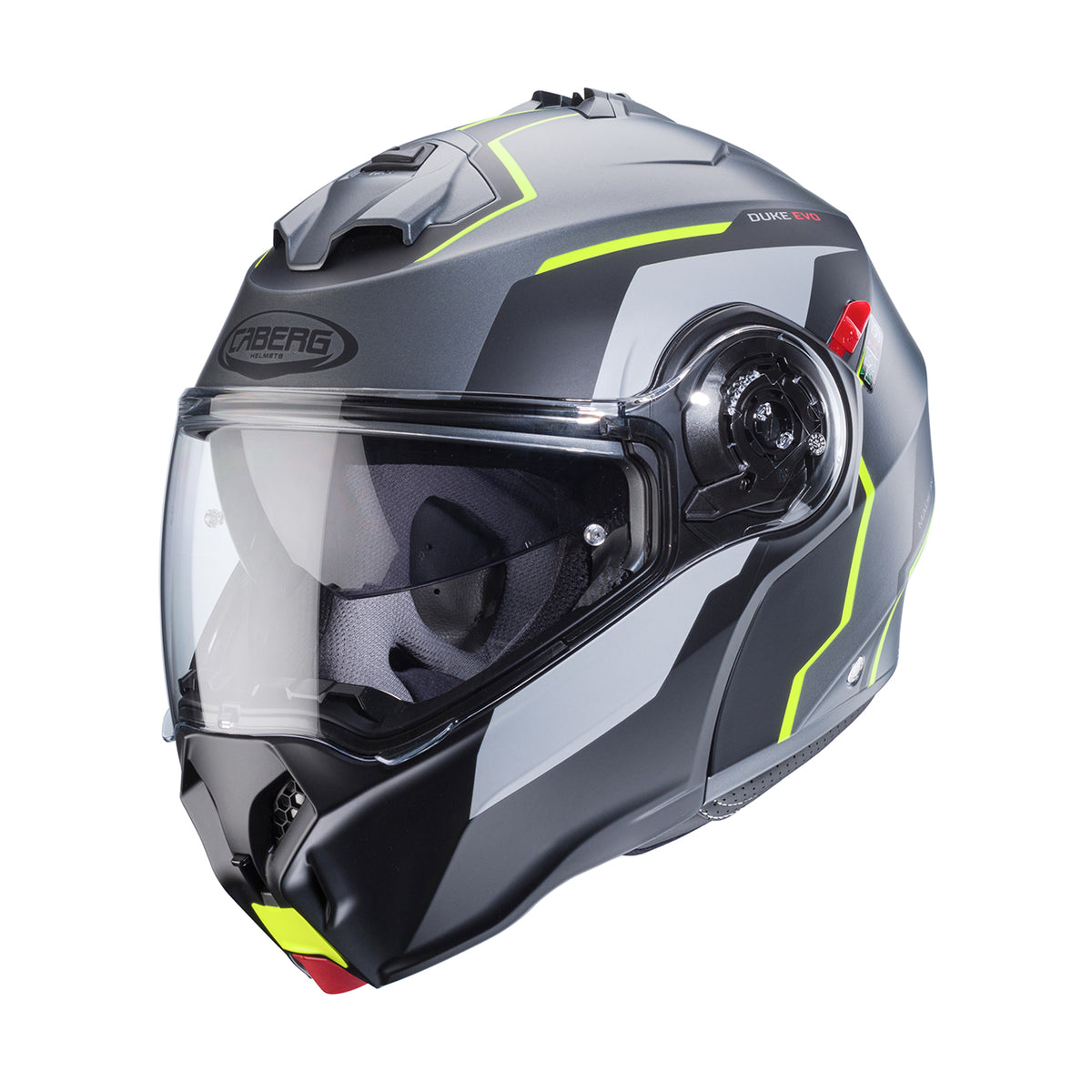 Caberg - Casco Modulare Duke Evo Move Matt Gun Metal/Black/Yellow