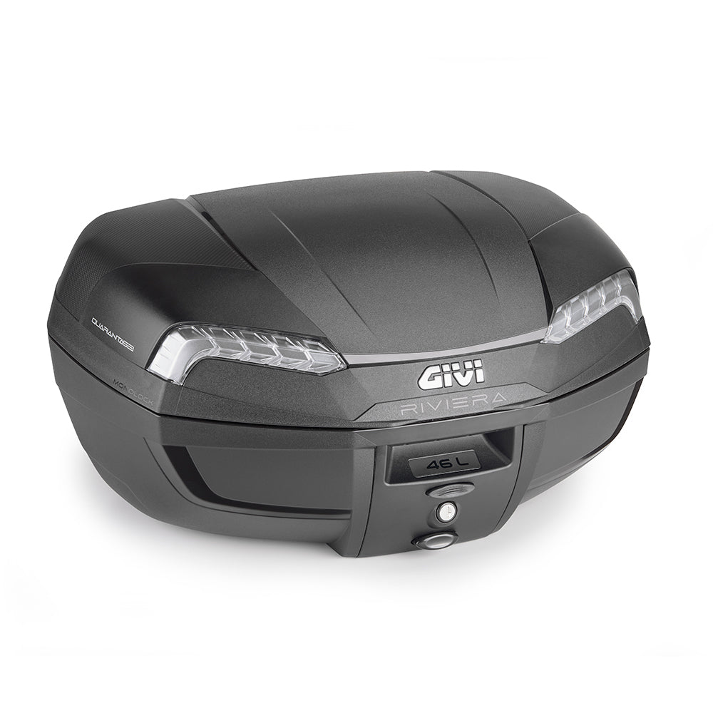 Givi - Bauletto Monolock  E46 Riviera Nero con Catadiottri Rossi