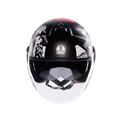 Casco Moto Jet AGV Eteres History Matt Black/White/Red