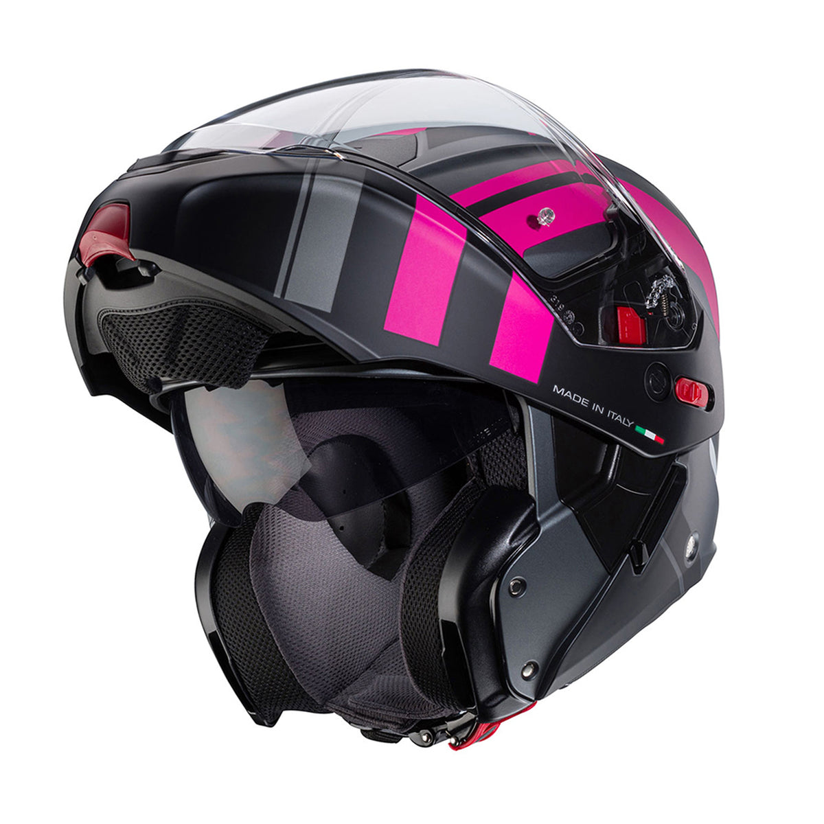 Casco Modulare CABERG Horus X Helmet Road - Matt Gun Metal/Fuchsia/Black