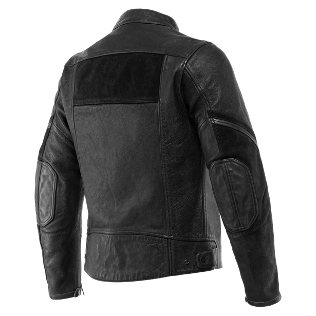 Merak - Giacca moto in pelle con inserti scamosciati - Uomo