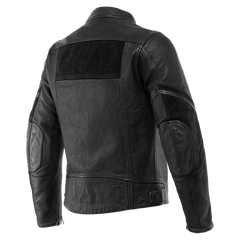 Merak - Giacca moto in pelle con inserti scamosciati - Uomo