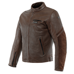 Merak - Giacca moto in pelle con inserti scamosciati - Uomo