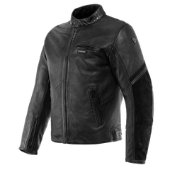 Merak - Giacca moto in pelle con inserti scamosciati - Uomo