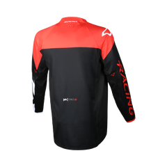 Maglia Cross Macna Backyard-1, grigio/blu/rosso, traspirante e ergonomica.