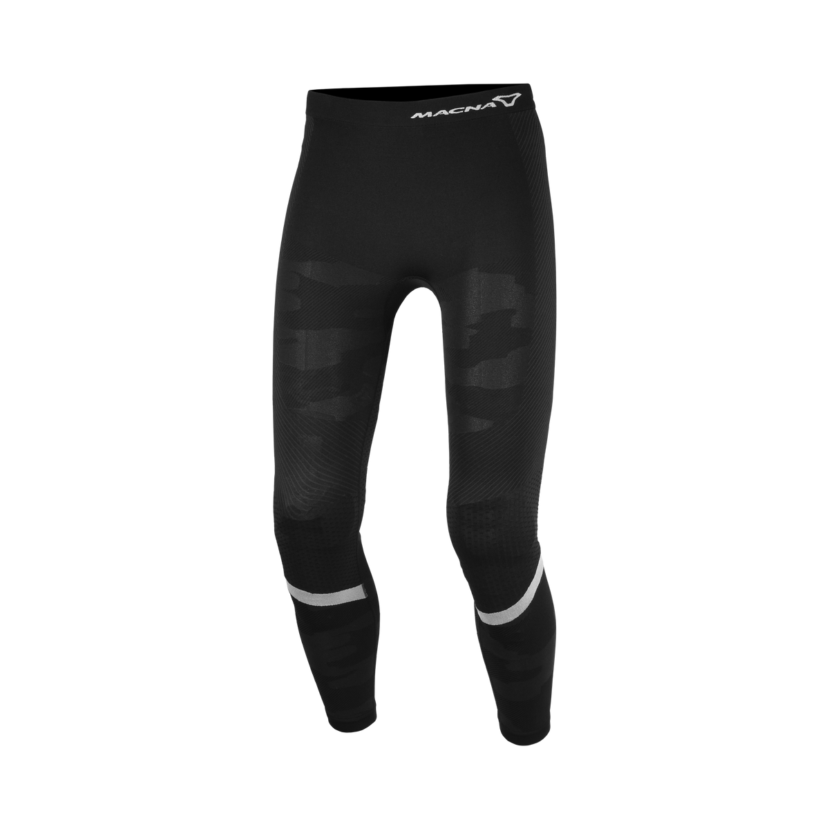 Pantalone Fresco Macna, un baselayer con traspirabilità eccezionale. Colore nero/grigio/argento.