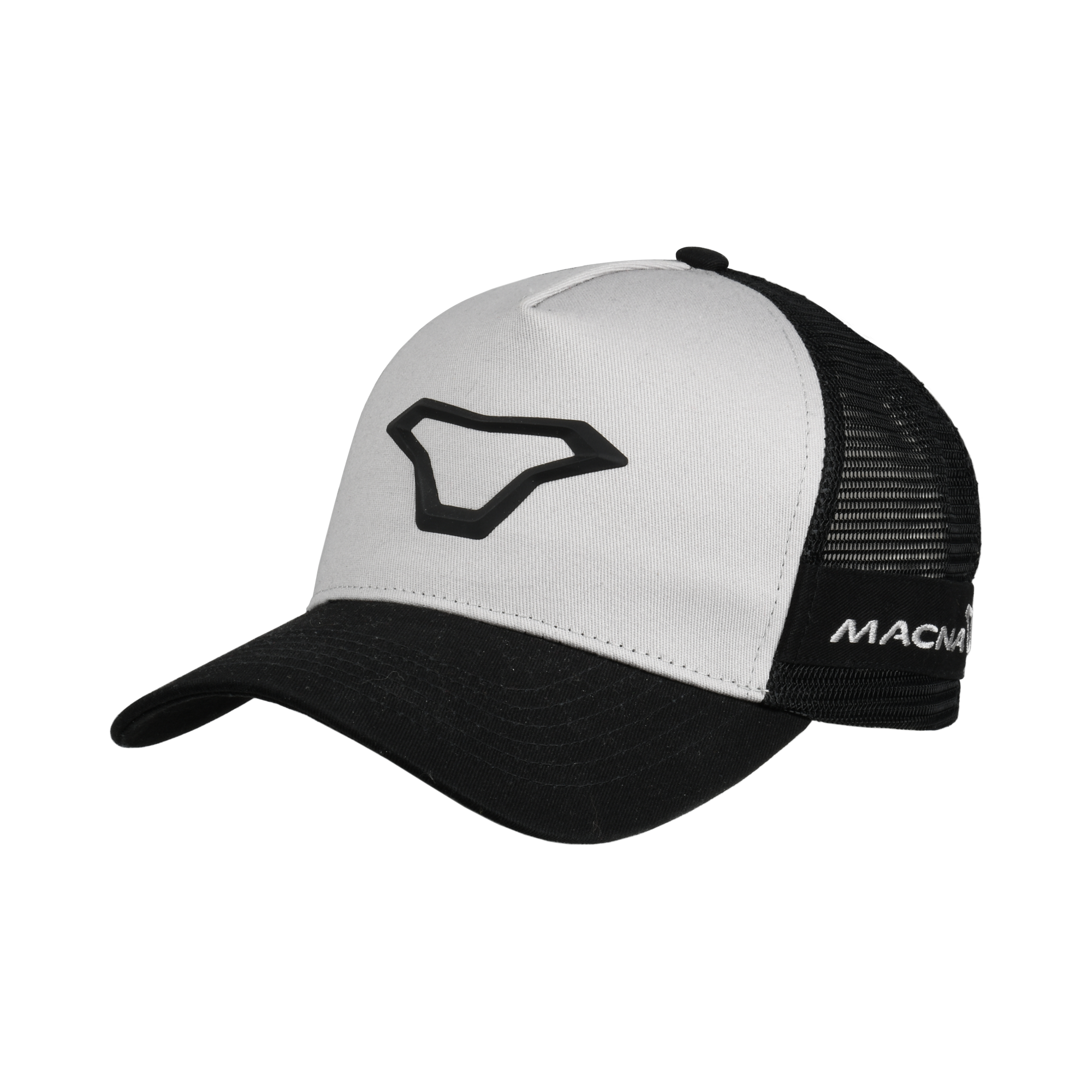 Cappellino Trucker Logo 3D, un cappellino con rete posteriore. Ideale per motociclisti. Di Macna.