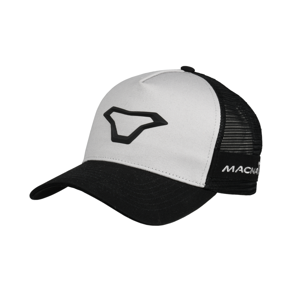 Cappellino Trucker Logo 3D, un cappellino con rete posteriore. Ideale per motociclisti. Di Macna.