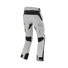 Pantaloni Moto Donna Macna Novado, in tessuto resistente grigio chiaro/nero. Design ergonomico e protezioni integrate.