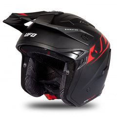 Casco UFO Sheratan Jet HE187  Black/ Red Matt