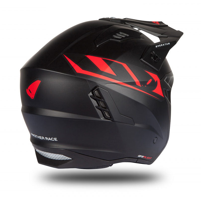 Casco UFO Sheratan Jet HE187  Black/ Red Matt