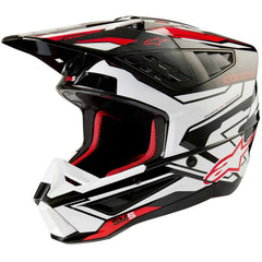 Casco Cross Alpinestars SM5 Action 2 Nero Bianco Rosso Lucido